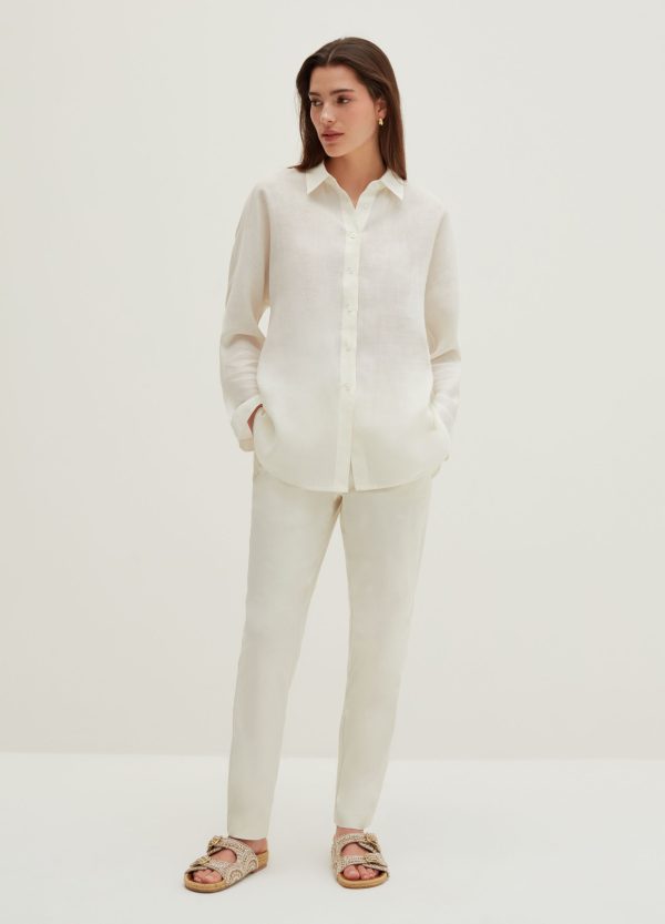 Pantalone in cotone satin