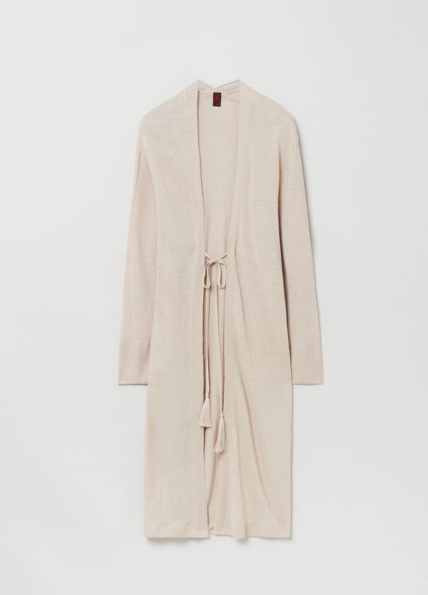 Cardigan lungo in lino - Image 4