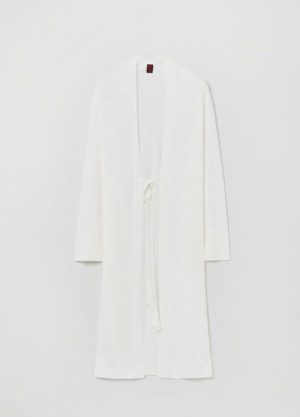 Cardigan lungo in lino - Image 4