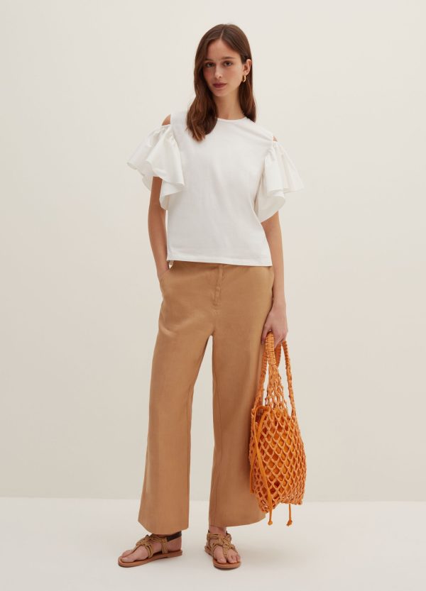 Pantalone flare fit in lino