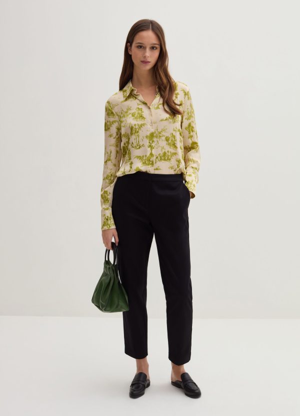 Pantalone chino cropped in twill