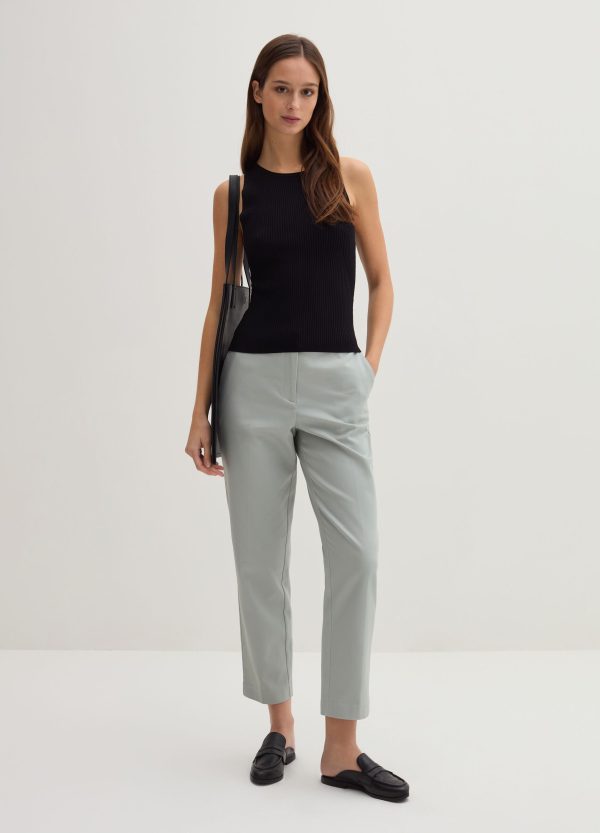 Pantalone chino cropped in twill