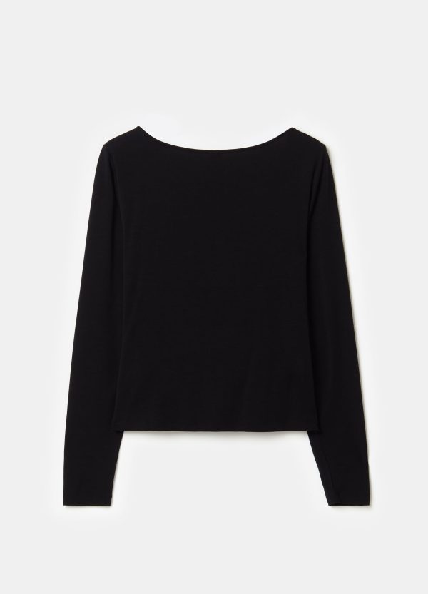 T-shirt scollo a V con incrocio - Image 5