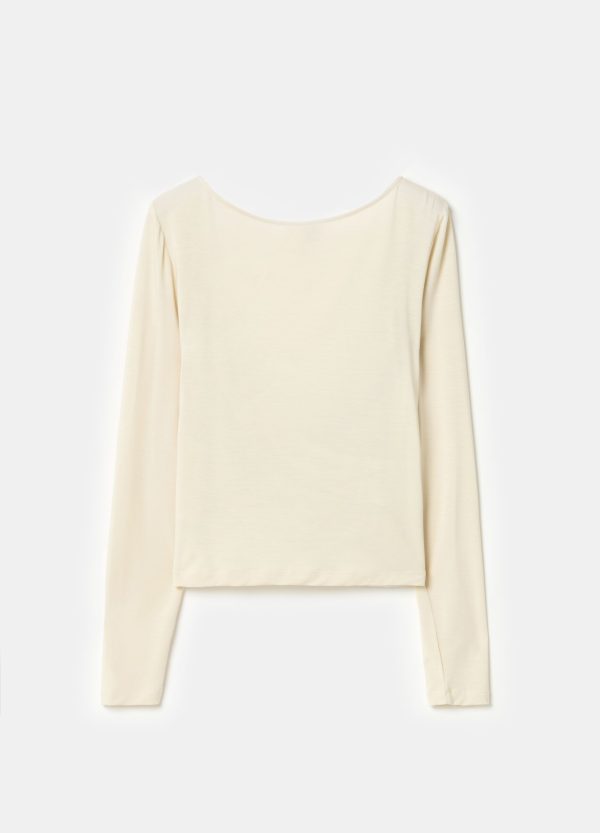 T-shirt scollo a V con incrocio - Image 5