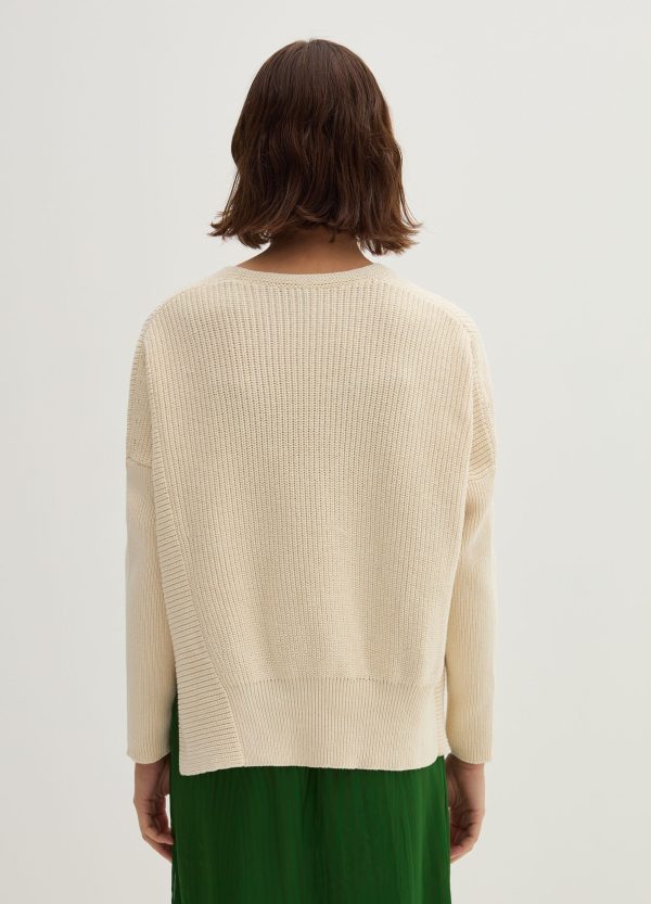 Pullover oversize a coste con spacchi - Image 3