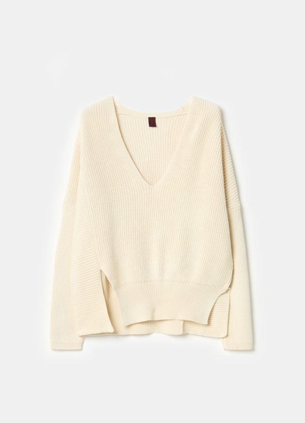 Pullover oversize a coste con spacchi - Image 4