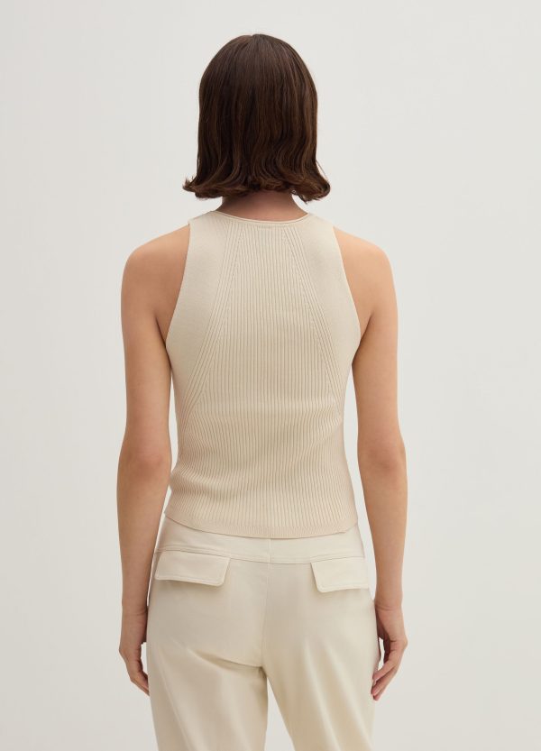 Tank top in crêpe a coste piatte - Image 3