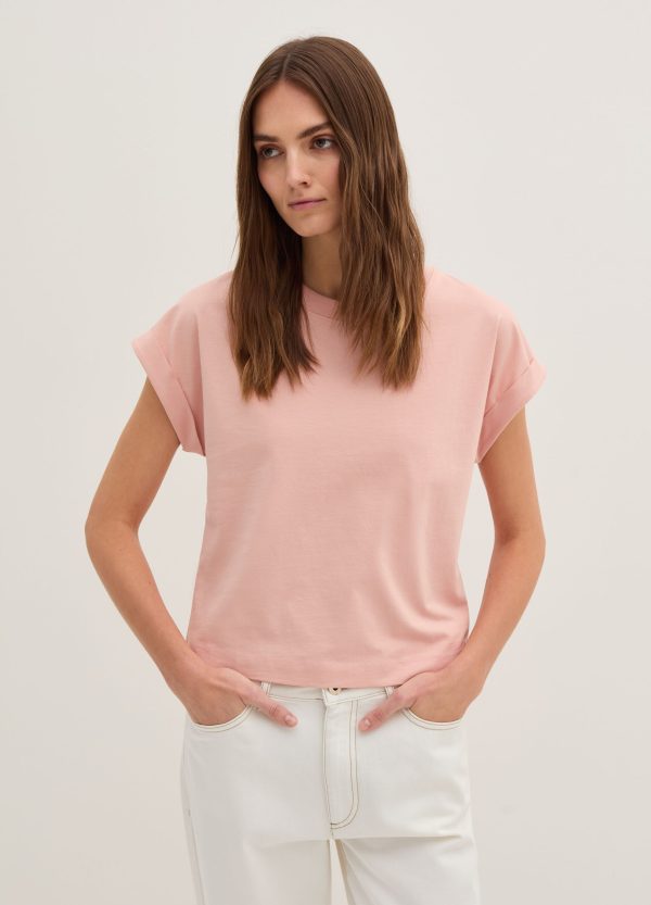 T-shirt boxy fit con risvolti