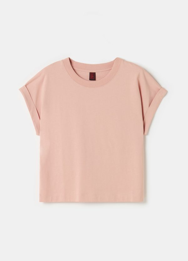 T-shirt boxy fit con risvolti - Image 4