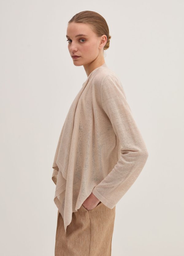 Cardigan aperto in misto lino - Image 2