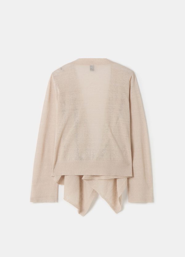 Cardigan aperto in misto lino - Image 5