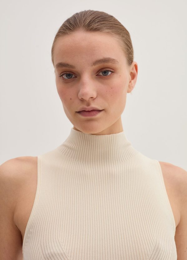 Tank top a coste piatte mock neck - Image 2