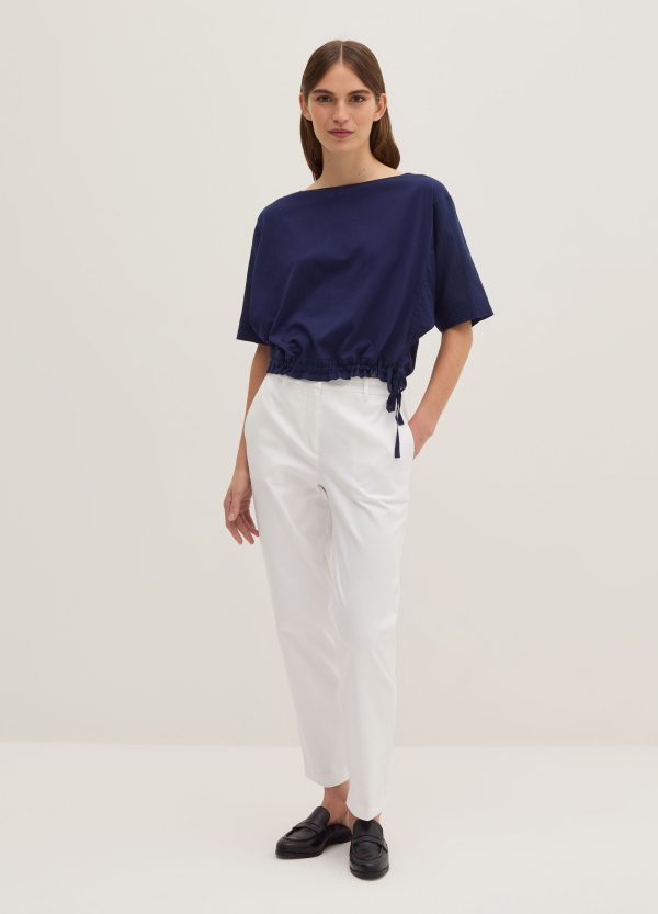 Pantalone crop a sigaretta in twill stretch
