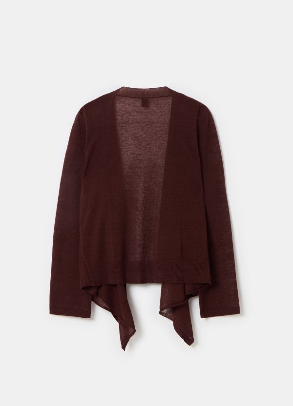 Cardigan aperto in misto lino - Image 5