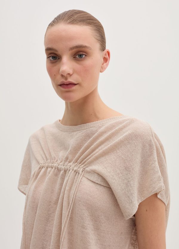 Maglia in misto lino con coulisse - Image 2