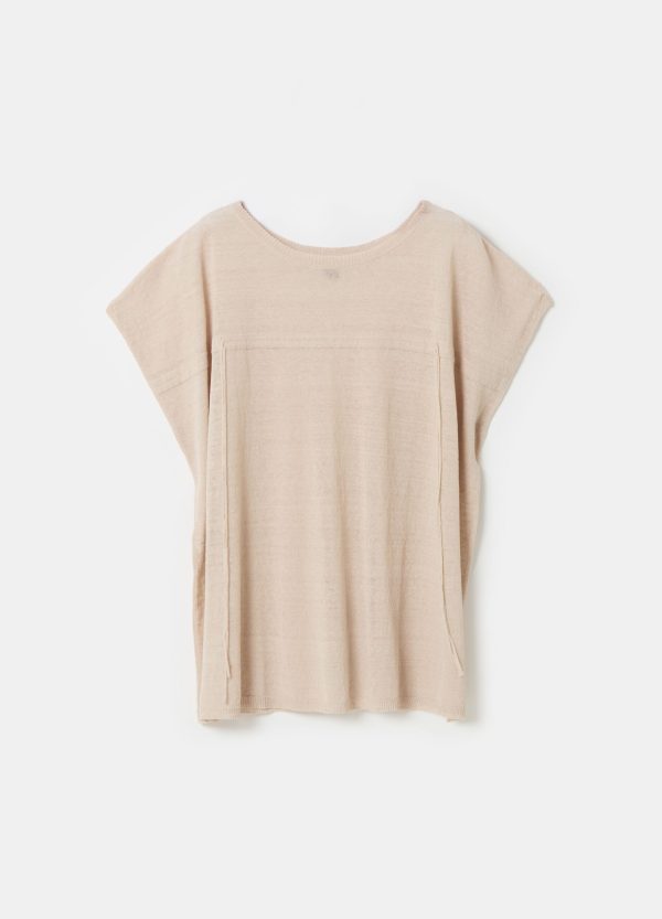 Maglia in misto lino con coulisse - Image 5