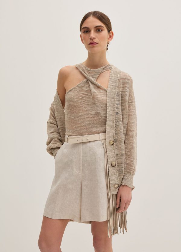 Cardigan oversize in shantung