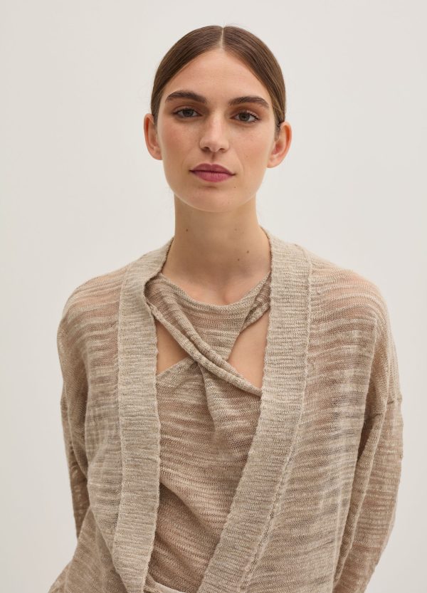 Cardigan oversize in shantung - Image 2