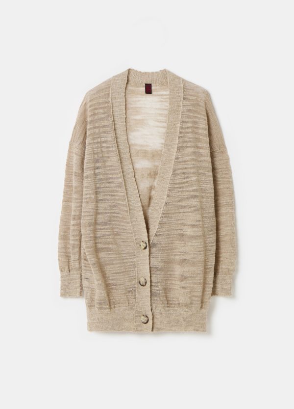 Cardigan oversize in shantung - Image 4
