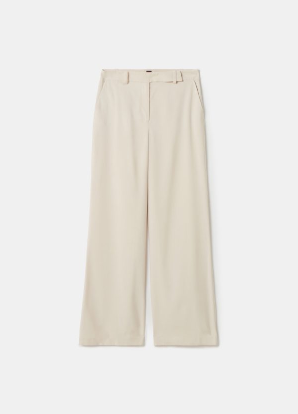 Pantalone palazzo wide leg in twill tecnico - Image 5