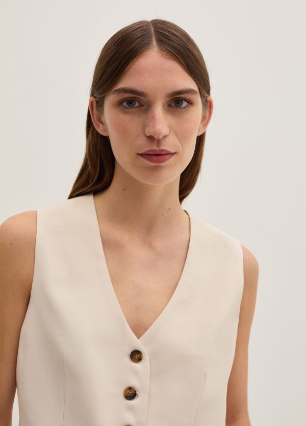 Gilet monopetto in twill tecnico