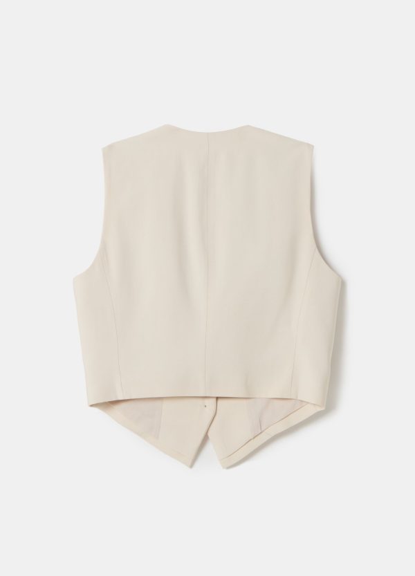 Gilet monopetto in twill tecnico - Image 4