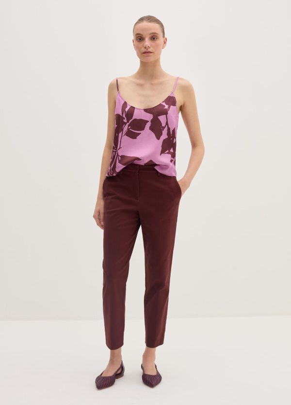 Pantalone a sigaretta cropped in twill