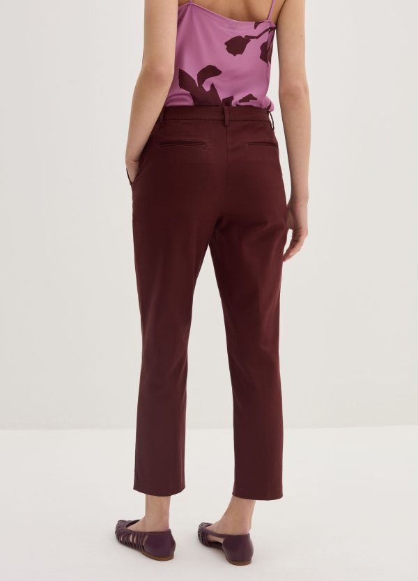 Pantalone a sigaretta cropped in twill - Image 2