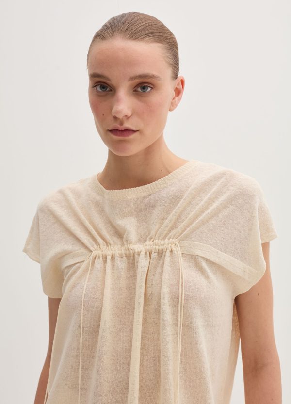 Maglia in misto lino con coulisse - Image 2