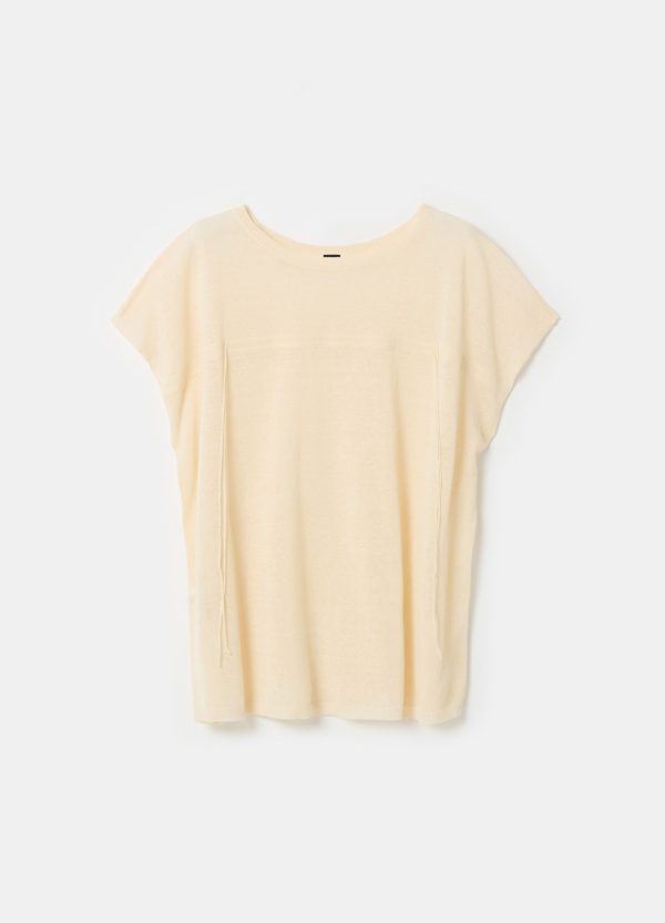 Maglia in misto lino con coulisse - Image 4