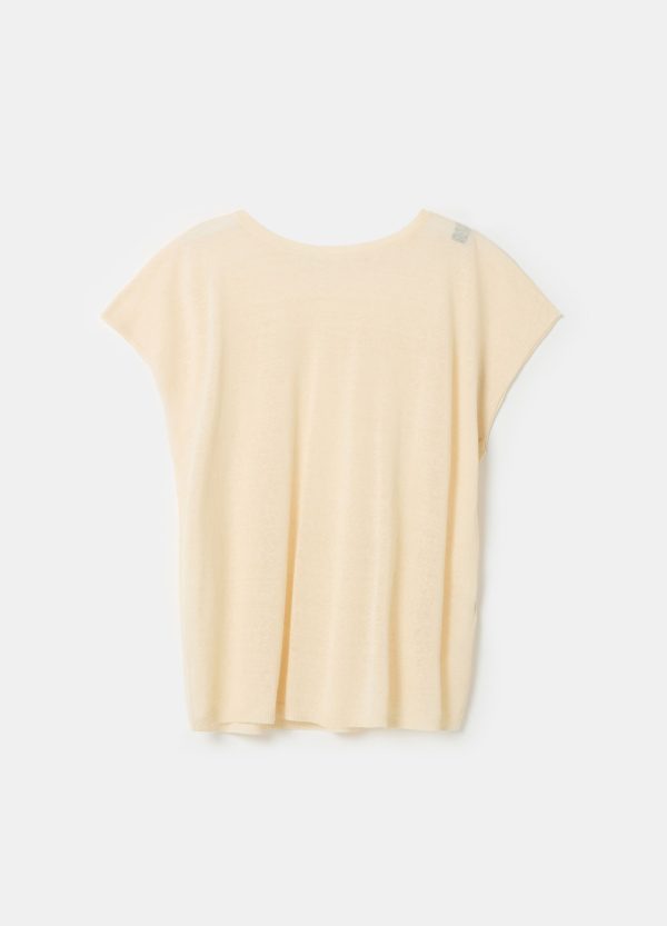 Maglia in misto lino con coulisse - Image 5