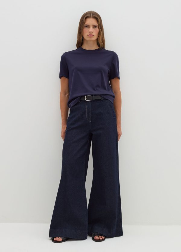 T-shirt in jersey con scollo rotondo