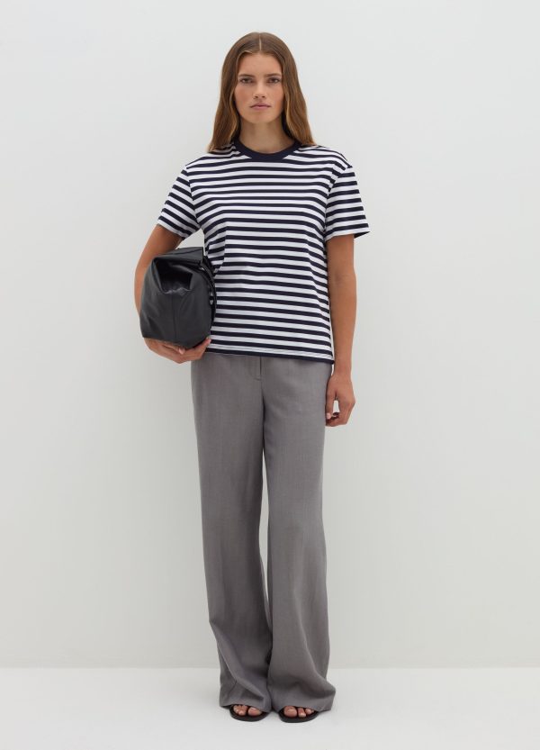 T-shirt in jersey di cotone a righe