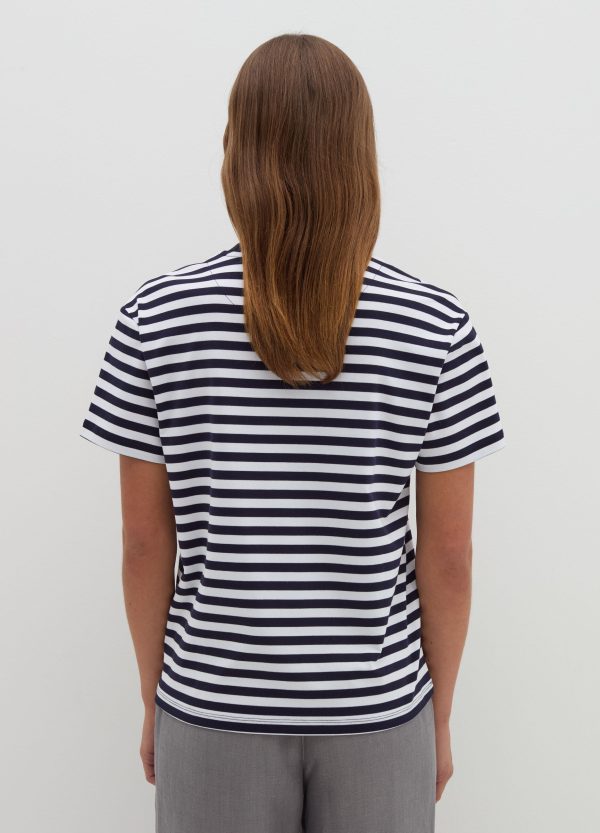 T-shirt in jersey di cotone a righe - Image 3