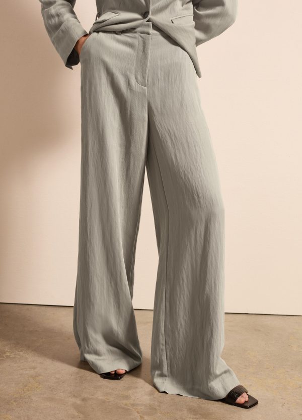 Pantalone a gamba larga in twill - Image 2