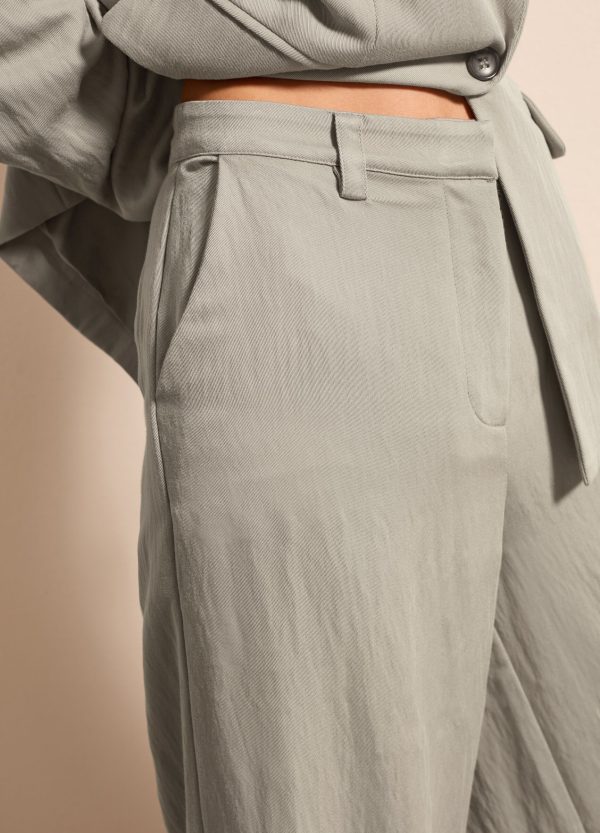 Pantalone a gamba larga in twill - Image 3