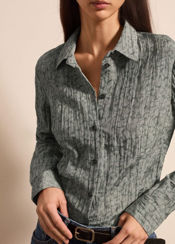 Camicia effetto crinkle fantasia