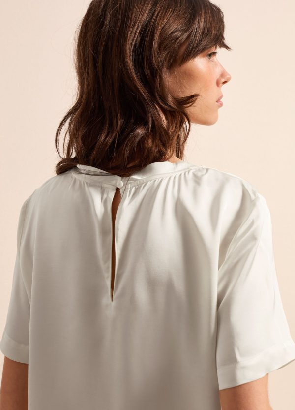 Blusa in viscosa satin - Image 4