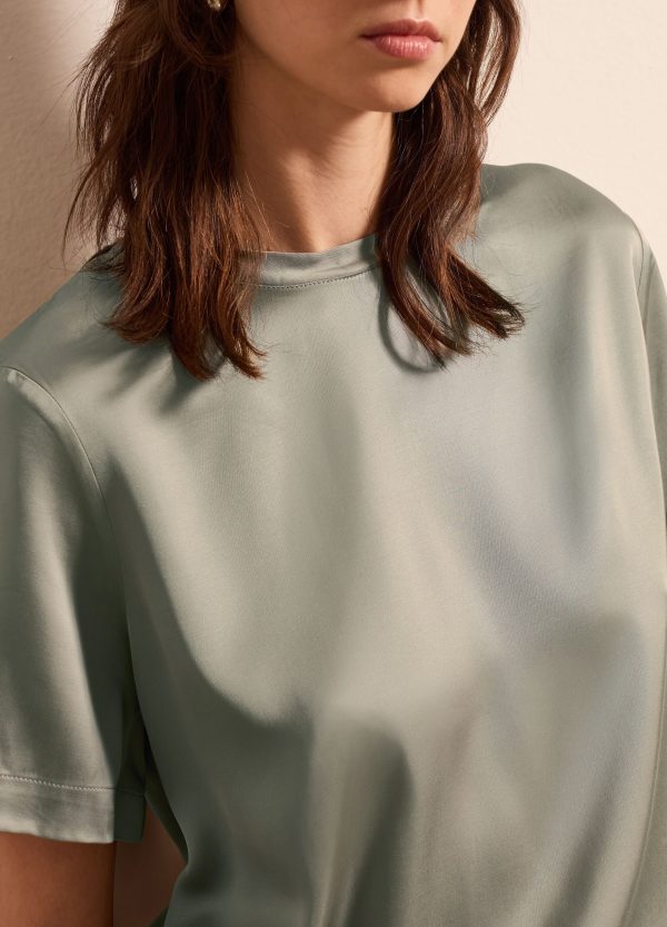 Blusa in viscosa satin - Image 4