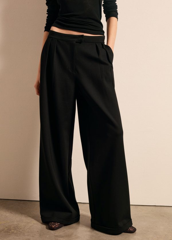 Pantalone palazzo a gamba larga in punto roma - Image 3