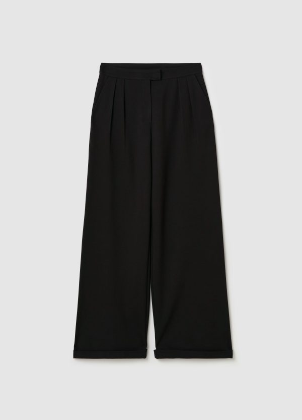 Pantalone palazzo a gamba larga in punto roma - Image 5