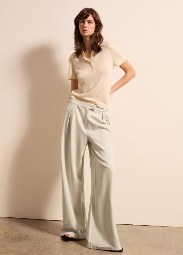 Pantalone palazzo a gamba larga in punto roma