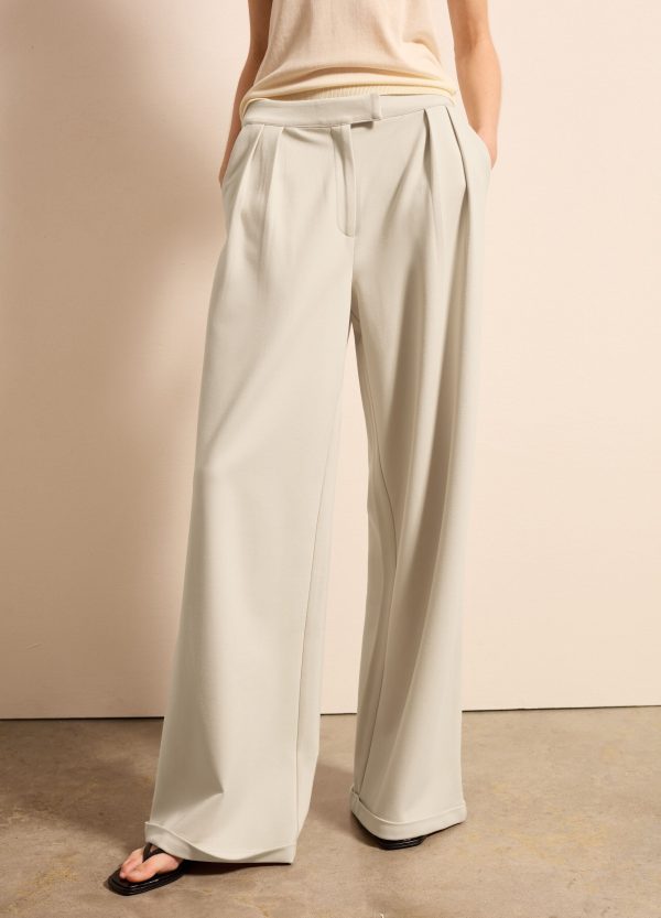 Pantalone palazzo a gamba larga in punto roma - Image 2