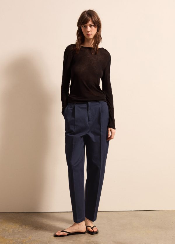 Pantalone carrot fit in cotone stretch