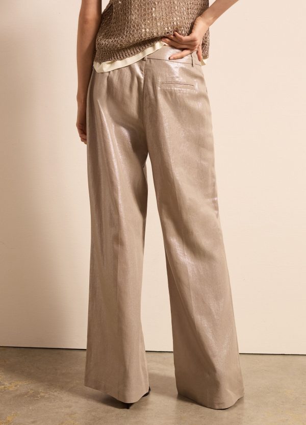 Pantalone a gamba larga effetto metallizzato - Image 4