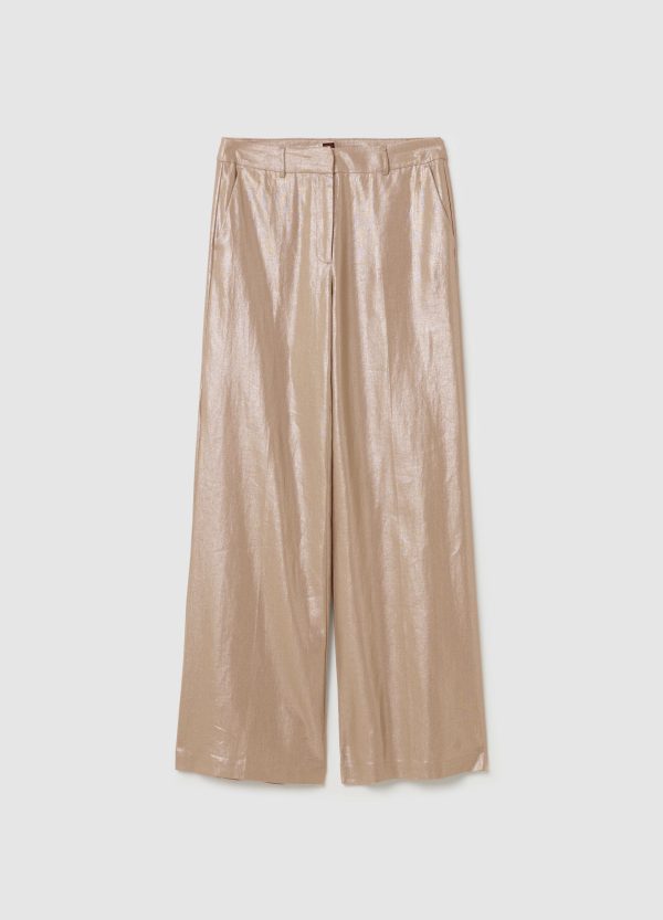 Pantalone a gamba larga effetto metallizzato - Image 5