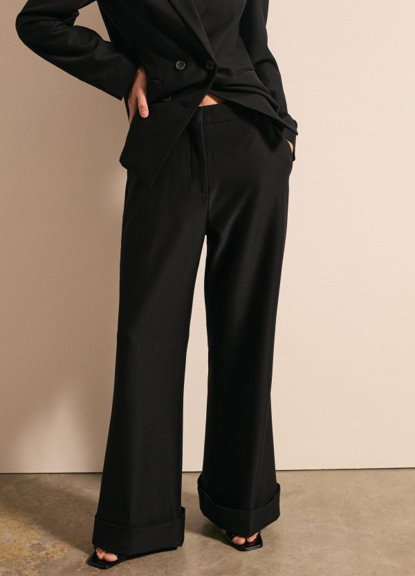 Pantalone flare fit con risvolti - Image 2