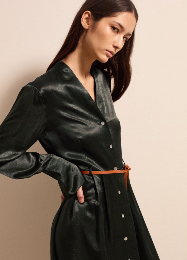 Vestito midi chemisier in satin