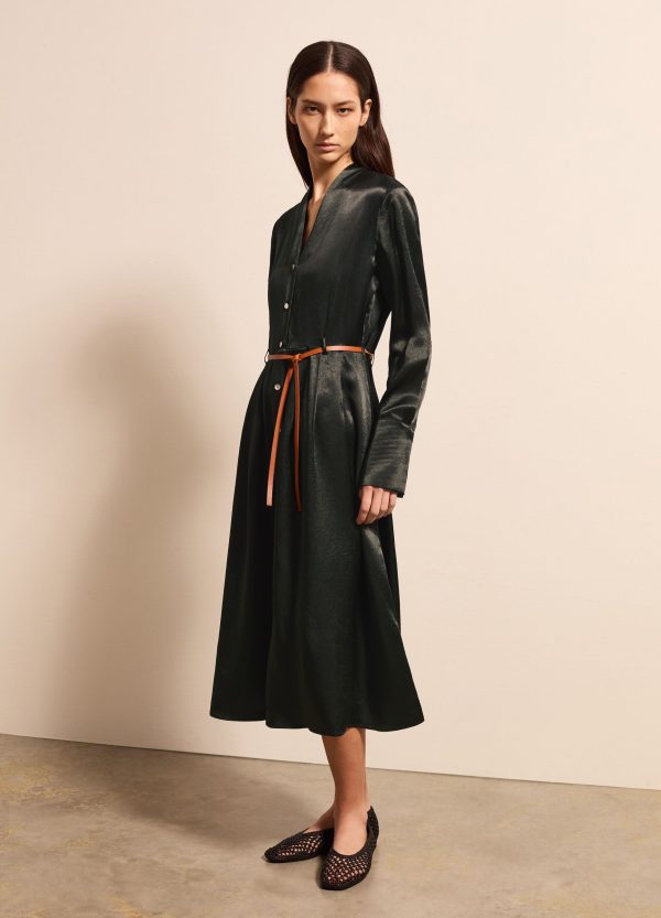 Vestito midi chemisier in satin - Image 2