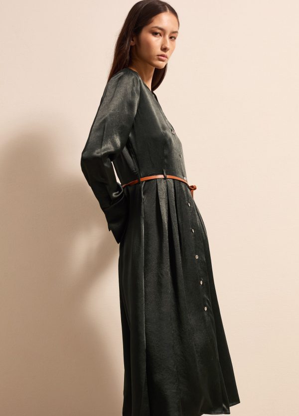 Vestito midi chemisier in satin - Image 3